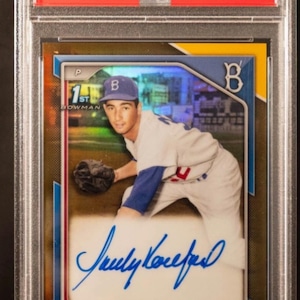 MLB Baseball Hot Pack:1 Guaranteed Graded Card +12 Miscellaneous Cards! Bowman Chrome Sandy Koufax Gold Refractor Auto /50 Chaser Pack-READ