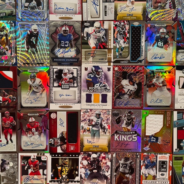 NFL Football Hot Packs - 30 Cards - 6 Rookies - Guaranteed 1 Auto, Mem, RPA, Numbered, or Graded Card