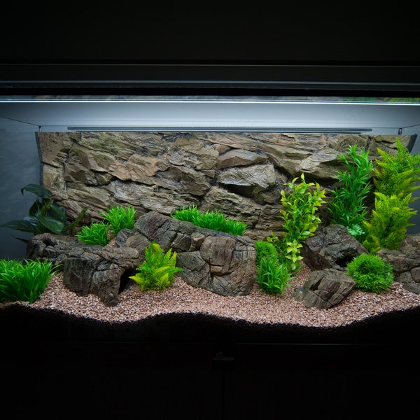 Rock 3D aquarium terrarium background for 90/120 GALLON tank