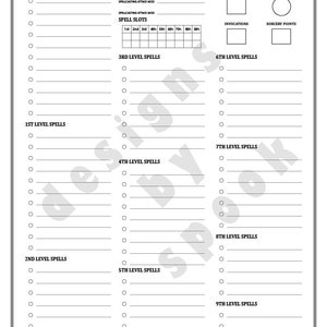 D&amp;D 5th Edition Character Sheet - Clean and Organized - Etsy
