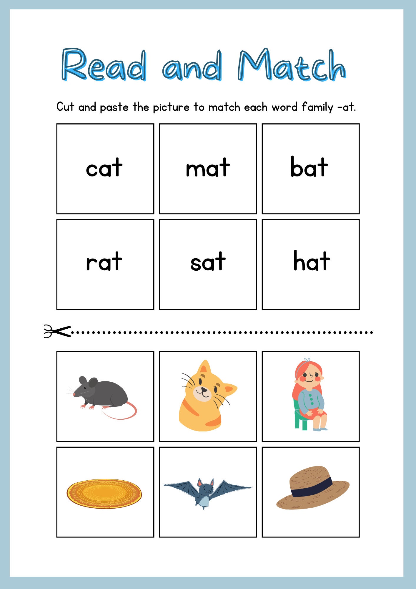 CVC Read and Match Worksheet - Etsy