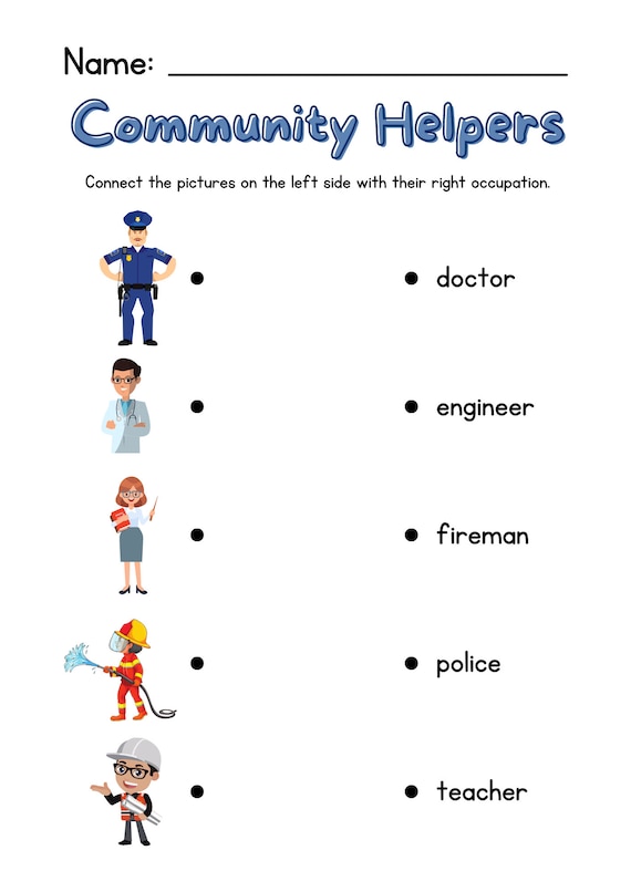 blue-illustrative-community-helpers-matching-activity-etsy
