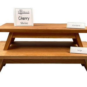 SHRINE TABLE Altars:  Cherry.  Puja-style Offering Table.  Small Low Altar for Personal Mediation & Spiritual Practice