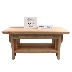 MAPLE ALTARS. Small personal altar tables ~ Solid Maple Hardwood ~ 3 Styles/Sizes to choose from.