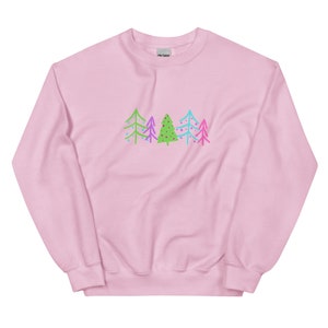 Unisex Sweatshirt Christmas Trees Holiday Graphic Festive Fun Gift Stocking Gift Guide Personalize