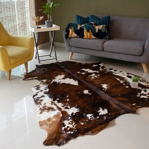 Extra Large Cowhide Rug Tricolor - White, Brown and Black
