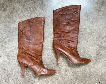 Brown faux leather western design