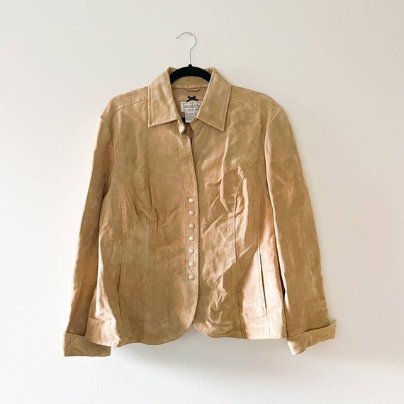 Vintage y2k tan suede jacket - image 2