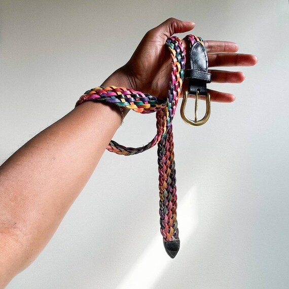 Multicolored 90s leather braid - image 1