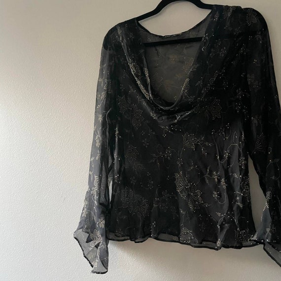 Black sheer y2k top - image 3