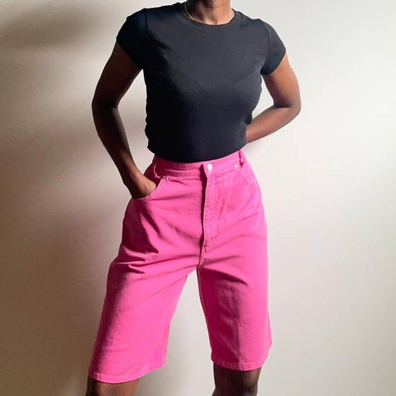 Vintage 90s high waist pink jorts - image 1