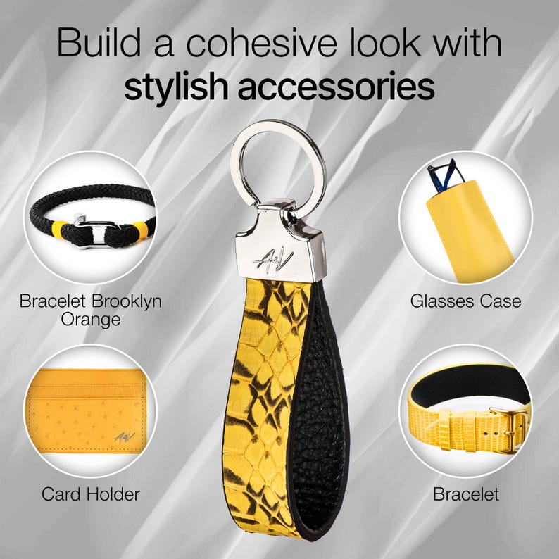 Handmade Python Leather Keychain, Exotic Skin Keyring image 2