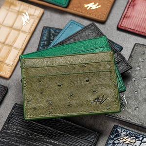 Handgefertigter Kartenhalter aus Leder | Strauß Kartenhalter Geldbörse | Minimalistisches Kartenetui | Schlanker Kartenhalter | Brieftasche für Karten | Für Männer