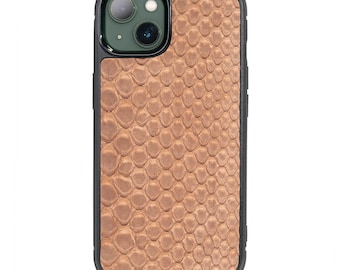 Luxus Python Skin iPhone 13 Hülle aus Handgefertigtem Italienischem Leder