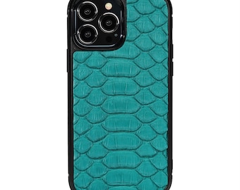 Luxury Python Leather iPhone 13 Pro Max Case: Handmade Italian Design