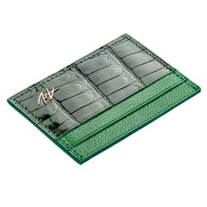 Visitenkartenhalter, Alligator Leder Kartenhalter, Exklusiver Handgefertigter Kartenhalter, Leder Kartenetui, Für Damen, Kartenhalter Für Herren
