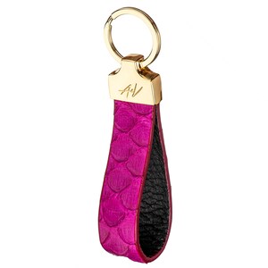 Handmade Python Leather Keychain, Exotic Skin Keyring image 6
