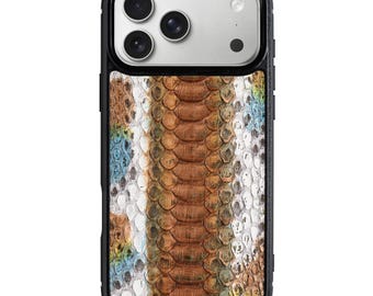 Oxidized Copper Python Leather Case for iPhone 17 Pro Max | Classic Phone Cover