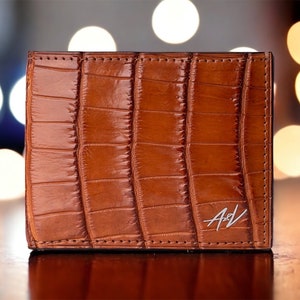 New $100 Men's Top England Genuine Leather Trifold Wallet Purse Luxury  Brown Color 
