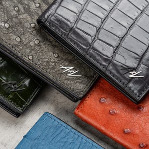 Cartera auténtica, walet de piel de cocodrilo, billetera Alligator hombres, billetera de marca de cuero, billetera de cuero Gator, regalo para él, billetera de diseñador para hombres