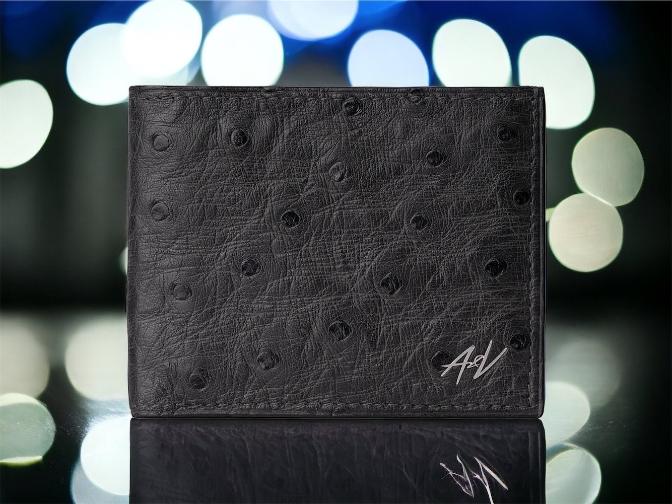 Wallet OSTRICH LEATHER MIDNIGHT DREAM buy with discount & delivery - A&V
