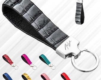 Llavero de piel de caimán: hecho a mano, EE. UU.