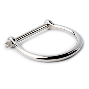 Silver Plated Stainless Steel Cuff Bracelet - Shackles Design
