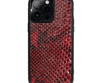 Handmade Python Leather iPhone 14 Pro Max Case: Exotic Protective Cover