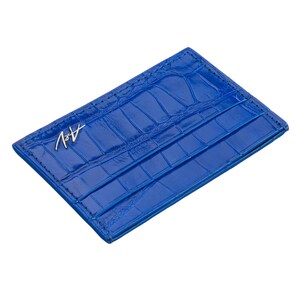 Porta carte in pelle di alligatore, Portafoglio sottile, Custodia per carte di credito, Portafoglio tascabile minimalista, Portafoglio sottile, Regalo fatto a mano per lui