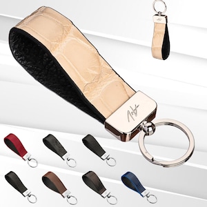 Handgemachte exotische Leder Schlüsselanhänger , Geschenk Boxed Key Fob
