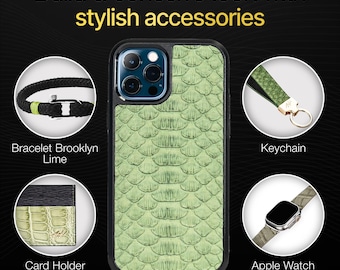 Custodia per iPhone 12/12 Pro in pelle di alligatore fatta a mano: confezione regalo di lusso