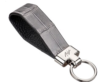 Llavero de piel de caimán: llavero de lujo hecho a mano