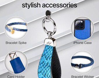 Python Leather Keychain: Handcrafted Key Fob, New Year Gift