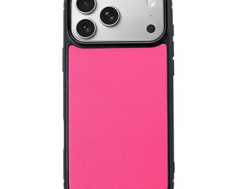 Pink Ladies Goatskin Leather Case for iPhone 17 Pro | Classic Phone Cover