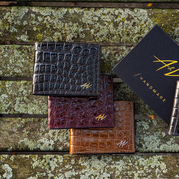 Handmade Alligator Leather Wallet: Luxury Men's Gift Box