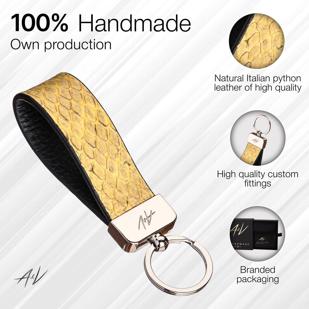 Handmade Python Leather Keychain: Luxury Gift - Etsy