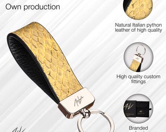 Ręcznie robiony brelok ze skóry pytona: luksusowy prezent