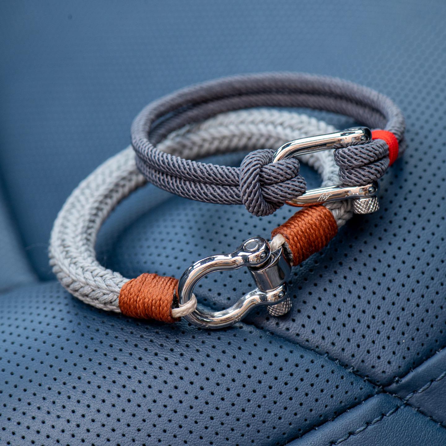 Nautical Rope Bracelet: Sterling Silver Clasp, Marine Grade Nylon