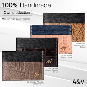 Handmade Alligator Leather Card Holder: Luxury Wallet