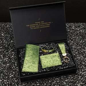 Luxus PYTHON Handmade Accessoires Geschenkbox, Brillenetui, Armband, Schlüsselanhänger & Kartenhalter, Exklusives Accessories Set in GIFT BOX,
