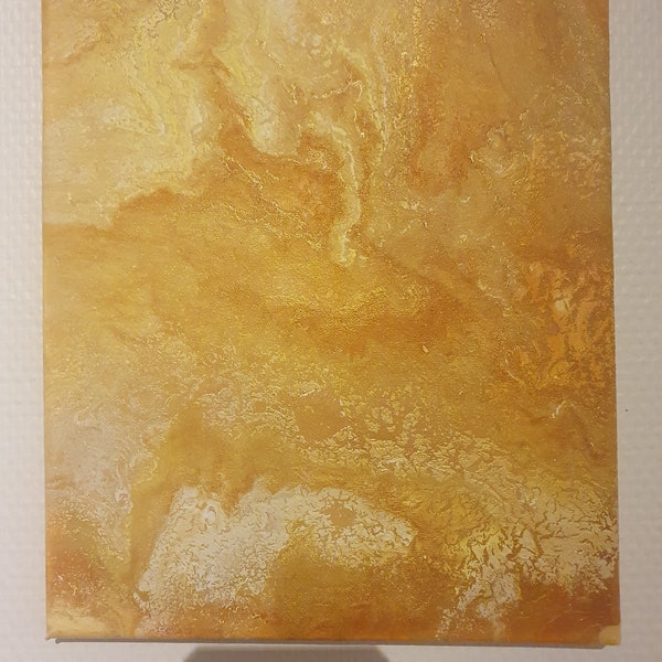 Schilderij abstract zonneschijn goud/geel