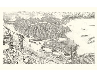 Vancouver Art Print 16"x24" by Noah Kidd [Limited Edition]