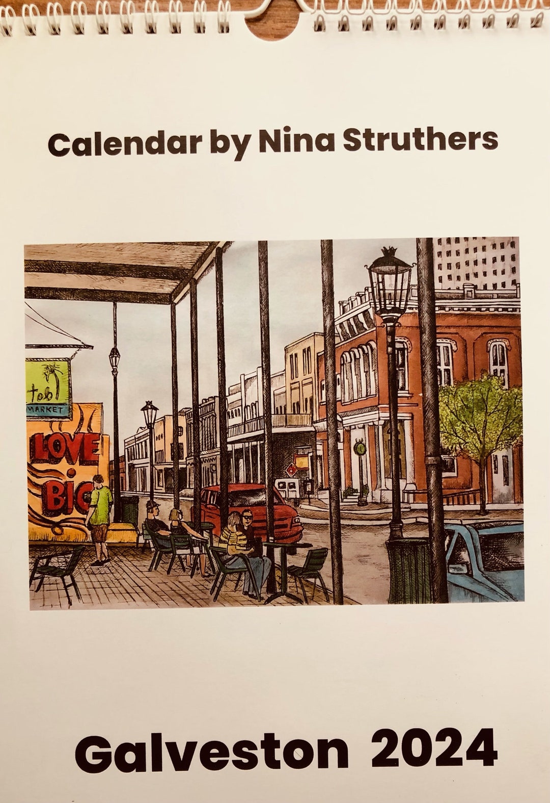Galveston Calendar 2024 by Texas Artist Nina Struthers Etsy