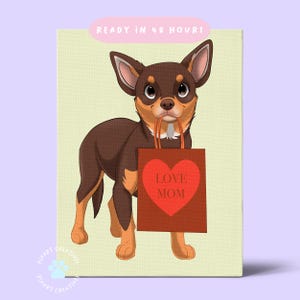Personalized Pet Mom Gift, Dog Portrait for Mother's Day, Funny Custom Pet Art, Cat Cartoon Drawing, Gift for Pet Mama, Pet Loss Keepsake