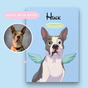 Custom Cartoon Pet Portrait, Dog and Cat Cartoon Art, Personalized Pet Lover Gift, Digital Pet Illustration, Pet Memorial Art, Pet Loss Gift