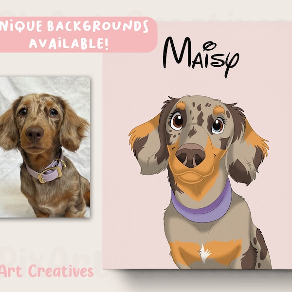 Custom Cartoon Pet Portrait | Cat, Dog, Horse, Rabbit Portrait From Photo | Cartoon Style | Custom Gift | Digital Prints | Illustration Art