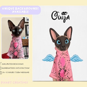 Retrato personalizado de gato y perro / Dibujo personalizado de mascota / Regalo para amantes de las mascotas / Arte de mascotas a partir de una imagen / Impresión conmemorativa de mascota linda
