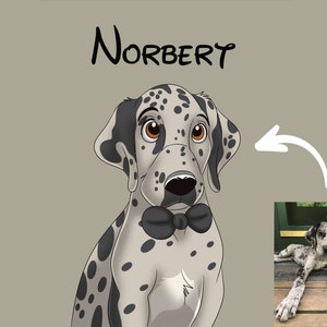 Benutzerdefinierte Cartoon Haustier Porträt | Katze, Hund, Pferd, Hase Portrait vom Foto | Cartoon-Stil | Individuelles Geschenk | Digitale Drucke | Illustration Kunst