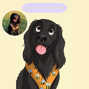 Custom Cartoon Pet Portrait From Photo, Personalized Pet Drawing, Custom Pet Artwork, Dog, Cat, Horse Illustration | Unique Pet Art