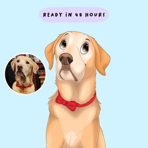 Custom Cartoon Pet Portrait | Cat & Dog Digital Art | Pet Cartoon Drawing | Unique Christmas Gift for Pet Lovers | Custom Pet Illustration